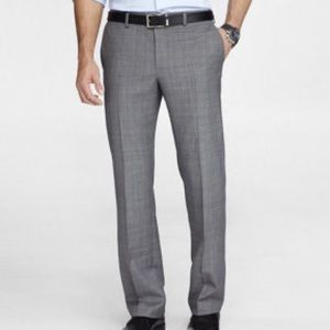 EXPRESS Men’s Dress Business Pleated Gray Plaid Pants